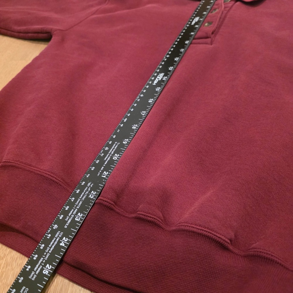VTG Lands End Polo Collar Sweatshirt Womens M 10-12 Burgundy Made in USA Preppy - Picture 9 of 11
